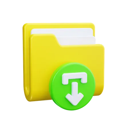 Folder Download  3D Icon