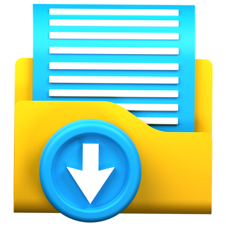 Folder Download  3D Icon