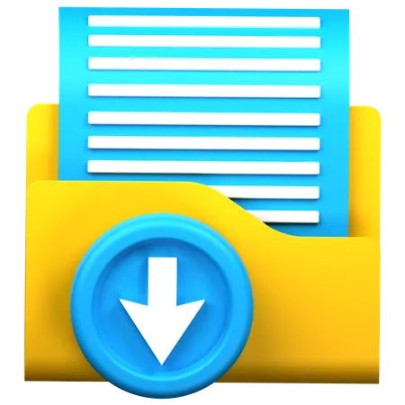 Folder Download  3D Icon