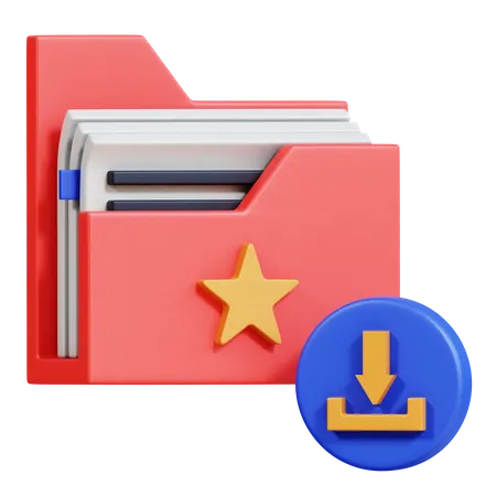 Folder Download  3D Icon