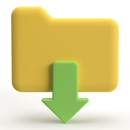 Folder Download  3D Icon