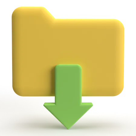 Folder Download  3D Icon