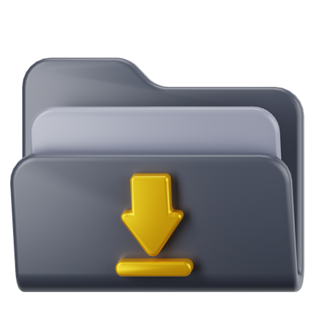 Folder Download  3D Icon