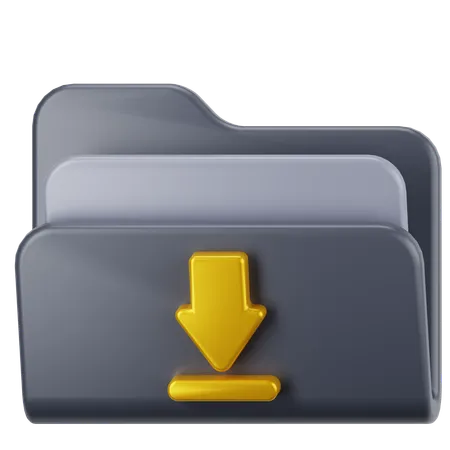 Folder Download  3D Icon