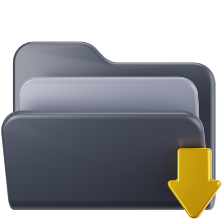 Folder Download  3D Icon