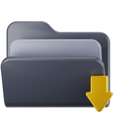 Folder Download  3D Icon