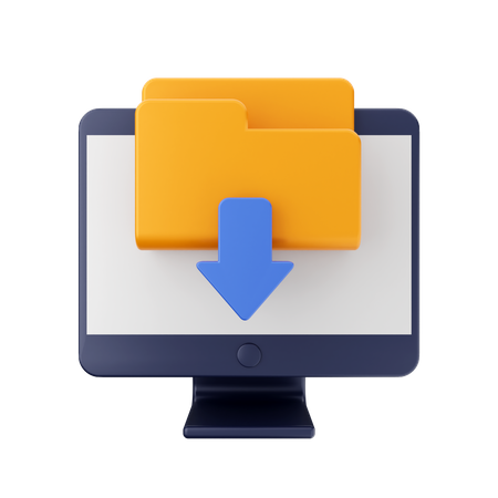 Folder Download  3D Icon