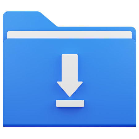 Folder Download  3D Icon