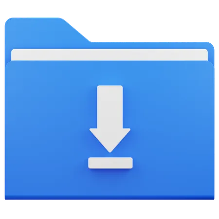 Folder Download  3D Icon