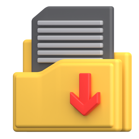 Folder Download  3D Icon