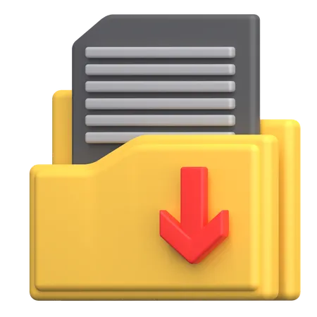 Folder Download  3D Icon