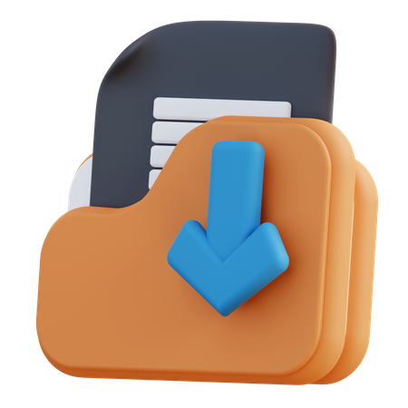 Folder Download  3D Icon