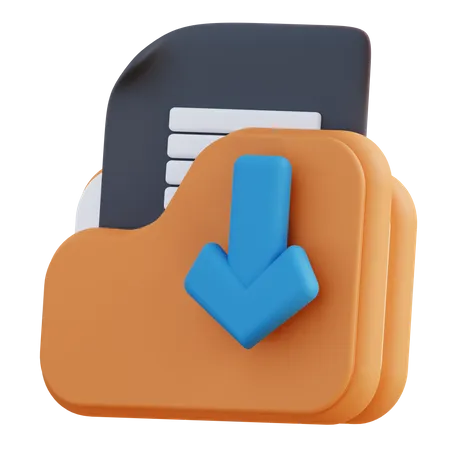 Folder Download  3D Icon