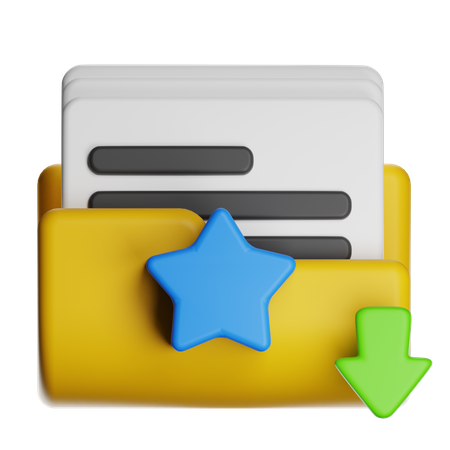 Folder Download  3D Icon