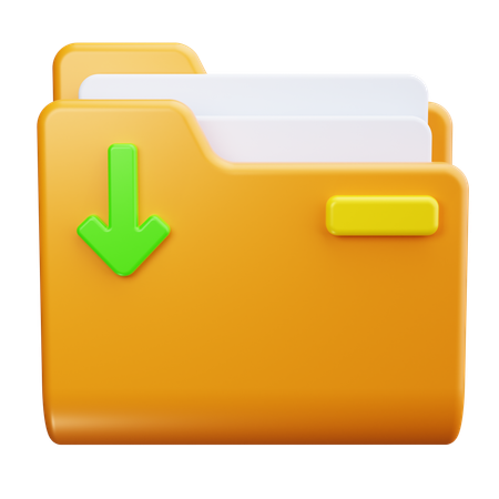 Folder Download  3D Icon