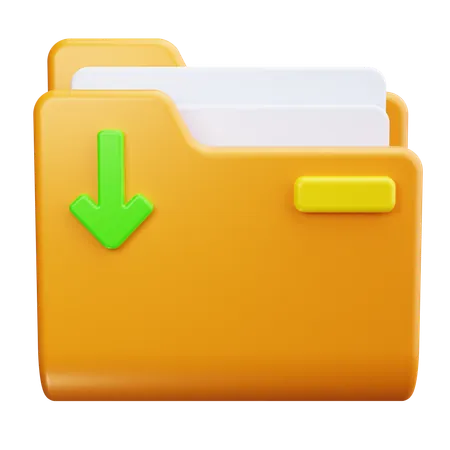 Folder Download  3D Icon