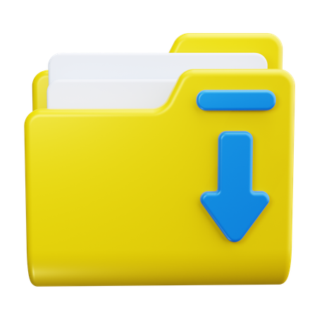 Folder Download  3D Icon