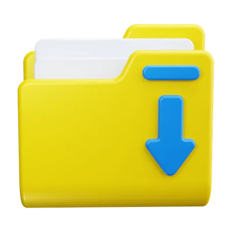 Folder Download  3D Icon