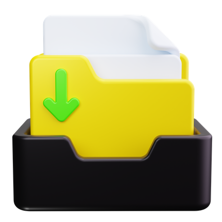 Folder Download  3D Icon