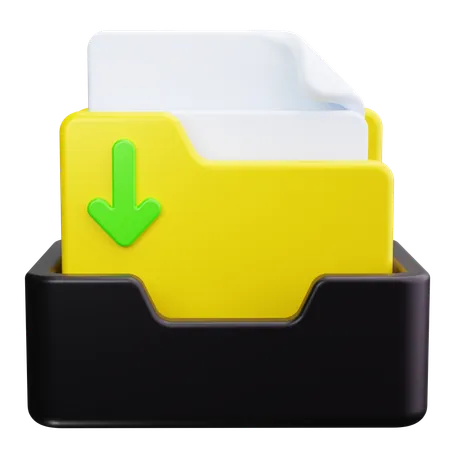 Folder Download  3D Icon