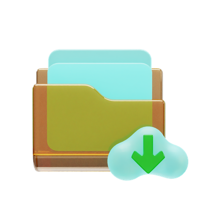 Folder Download  3D Icon