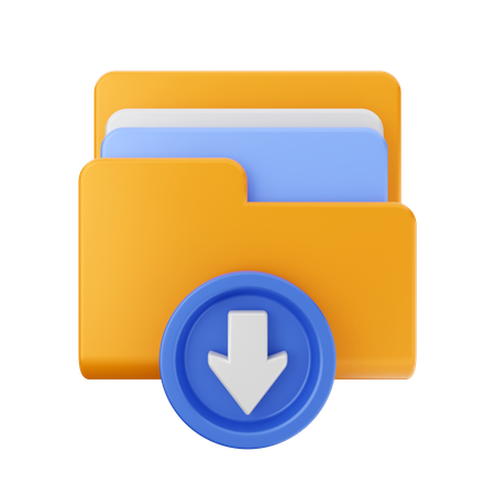 Folder download 3D Icon
