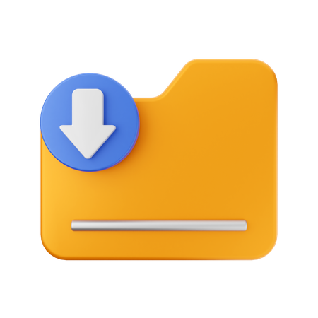 Folder Download 3D Icon