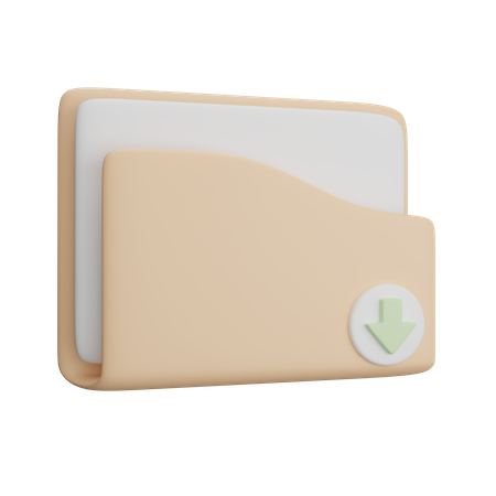 Folder Download  3D Icon