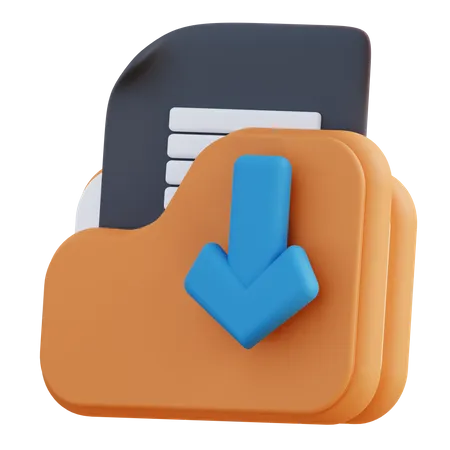 3 D Illustration Of File Management Folder Download 3D Icon