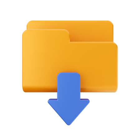 Folder Downloading 3D Icon