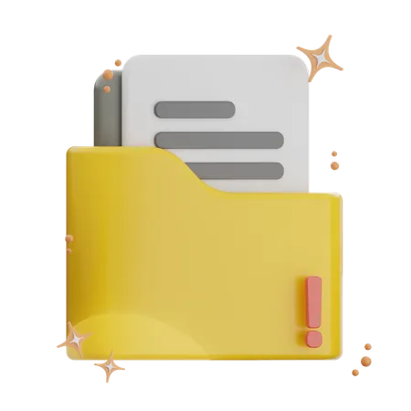 Folder Error  3D Icon