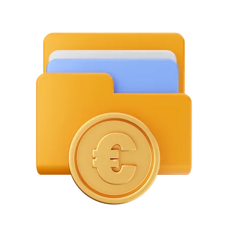 Folder euro  3D Icon