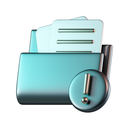 Folder Exclamation  3D Icon