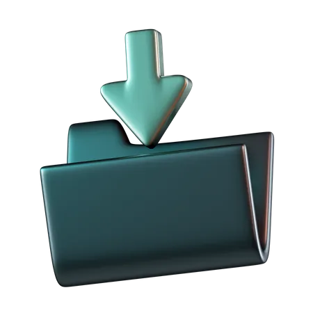 Folder File Download  3D Icon