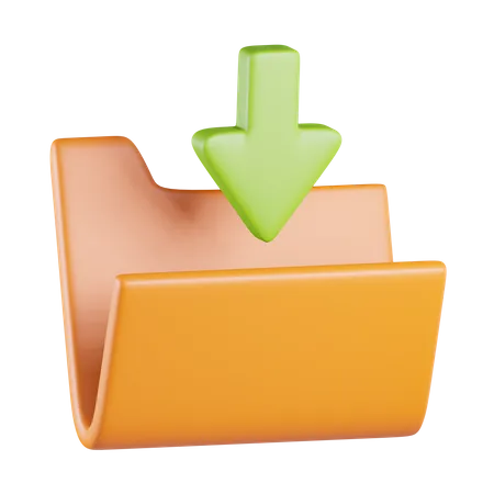 Folder File Download  3D Icon