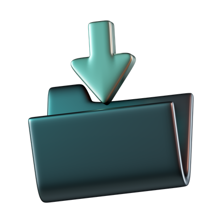 Folder File Download  3D Icon