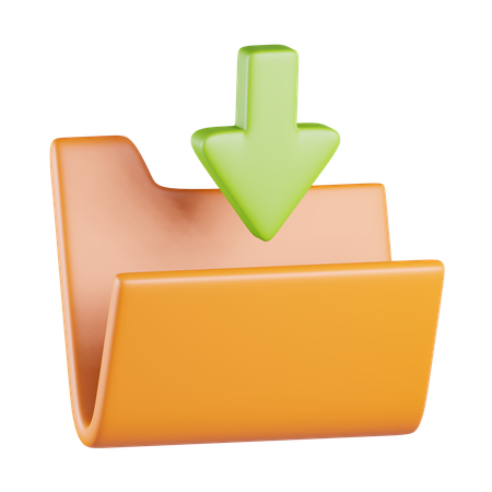 Folder File Download 3D Icon