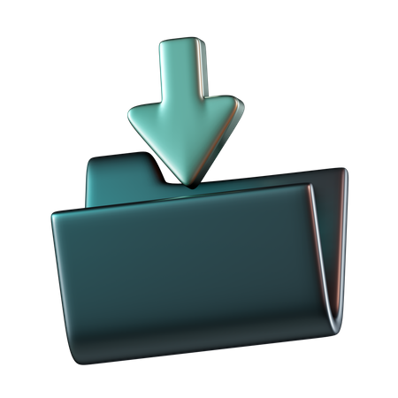 Folder File Download  3D Icon