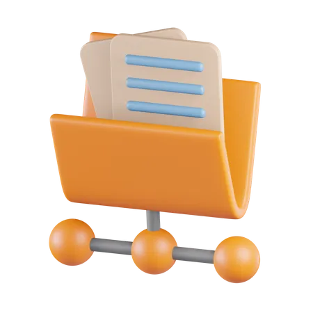 Folder File Sharing  3D Icon