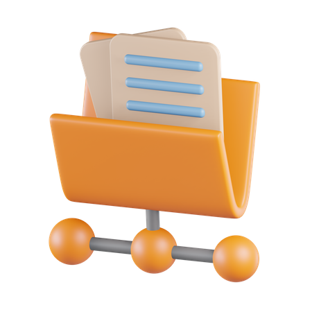 Folder File Sharing  3D Icon