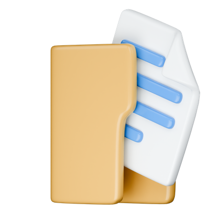 Folder File Vertical  3D Icon