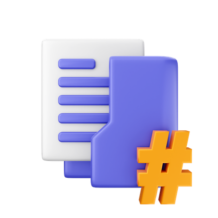 Folder Hashtag  3D Icon