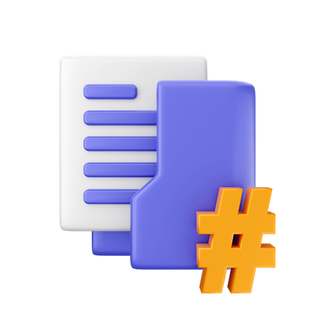 Folder Hashtag 3D Icon