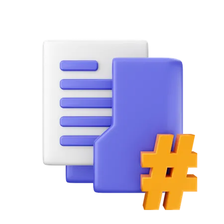 Folder Hashtag  3D Icon