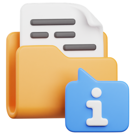 Folder Information  3D Icon