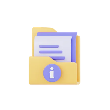 3 D Folder Information Icon Render 3D Icon