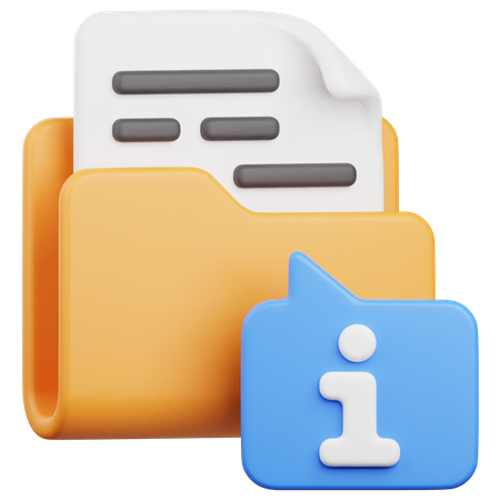 Folder Information  3D Icon