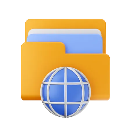 Folder internet 3D Icon