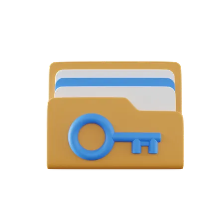 Folder Key  3D Icon