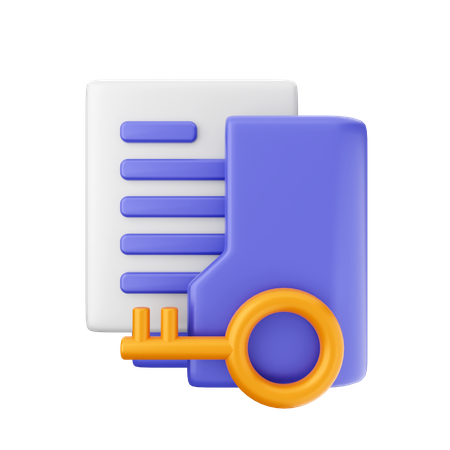 Folder Key  3D Icon